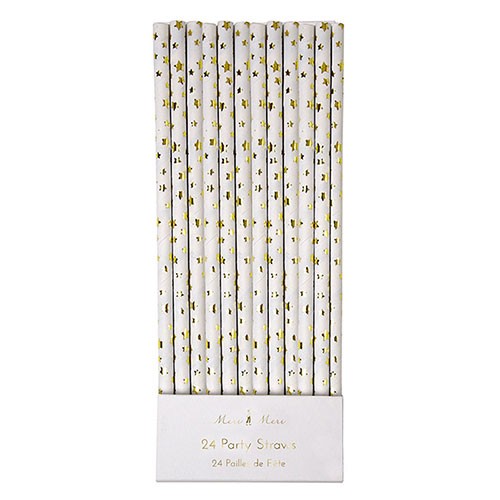 gold foil party paper straws - more colors