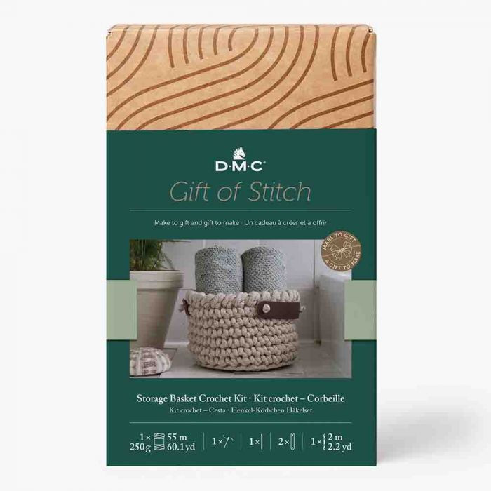 dmc gift of stitch storage basket crochet kit