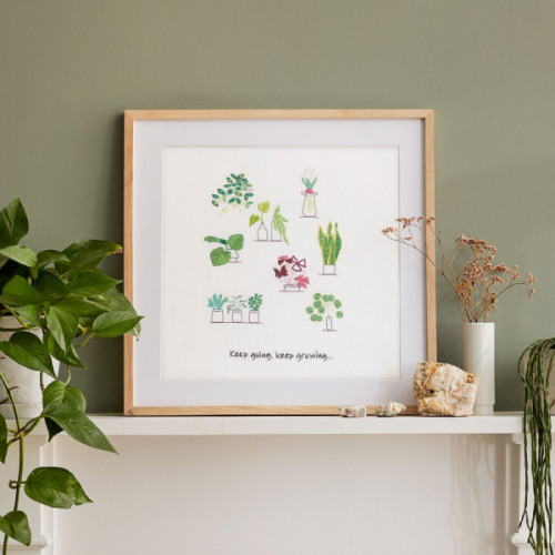 dmc gift of stitch - embroidery kit house plants