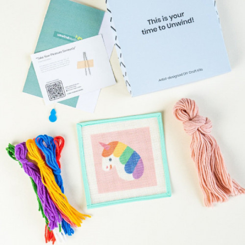 rainbow unicorn needlepointkit for kids