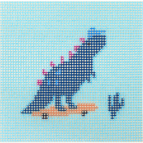 sada na vysivanie needlepoint technikou / tapiséria / gobelín kids dino the skater