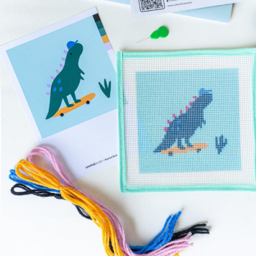 dino the skater needlepointkit for kids