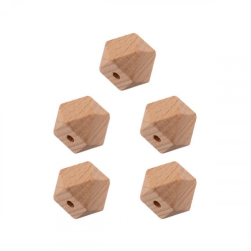 wooden hexagon beads 20 mm - set of 5