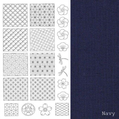 sashiko panel #1 navy