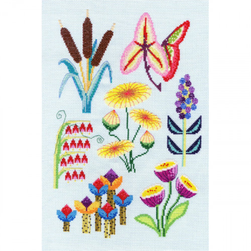 dmc botanical waterside cross stitch kit