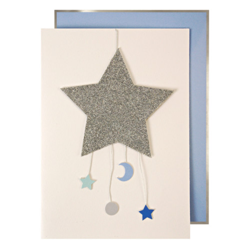 baby boy mobile greetings card