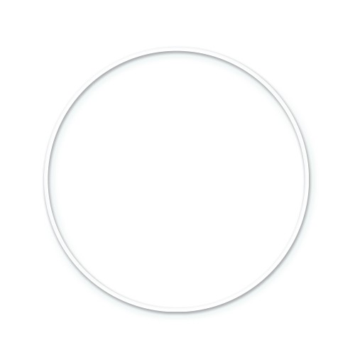 biely kovový kruhový rám 